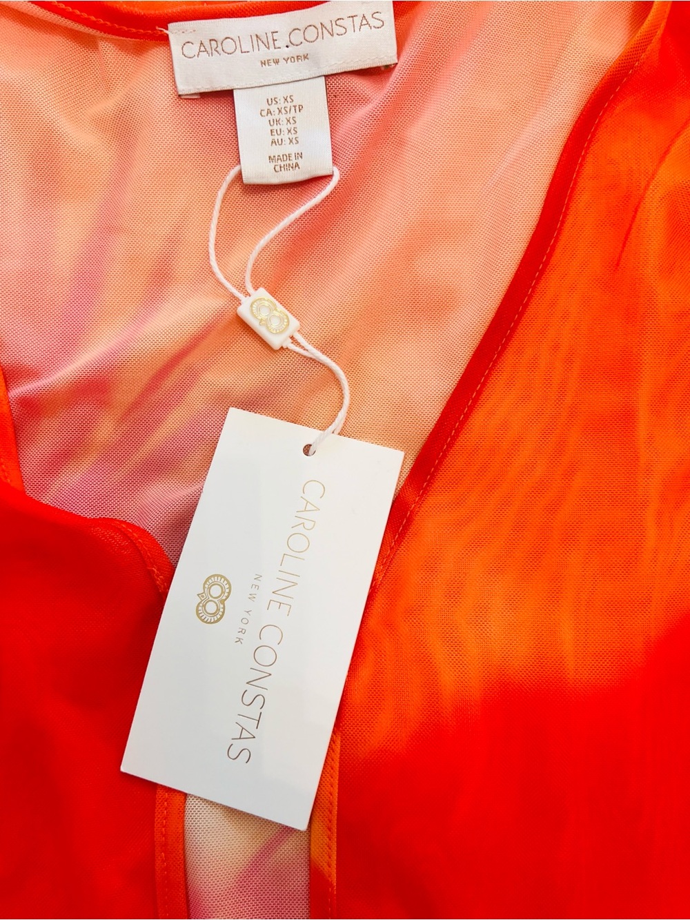 Carolina Constas Bright Orange Floral Sheer Maxi Coverup - Picture 3 of 7